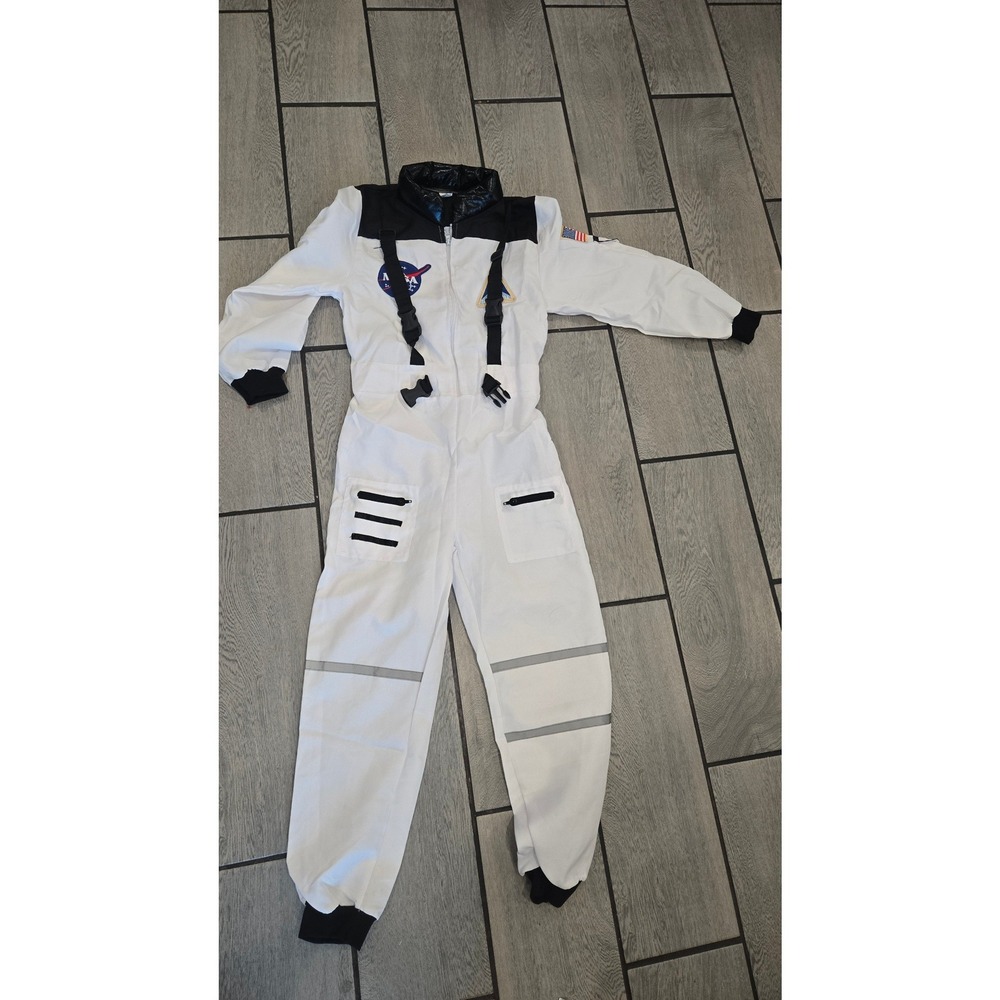 Kids NASA Astronaut Flight Suit Costume White Jumpsuit XL Space Explorer